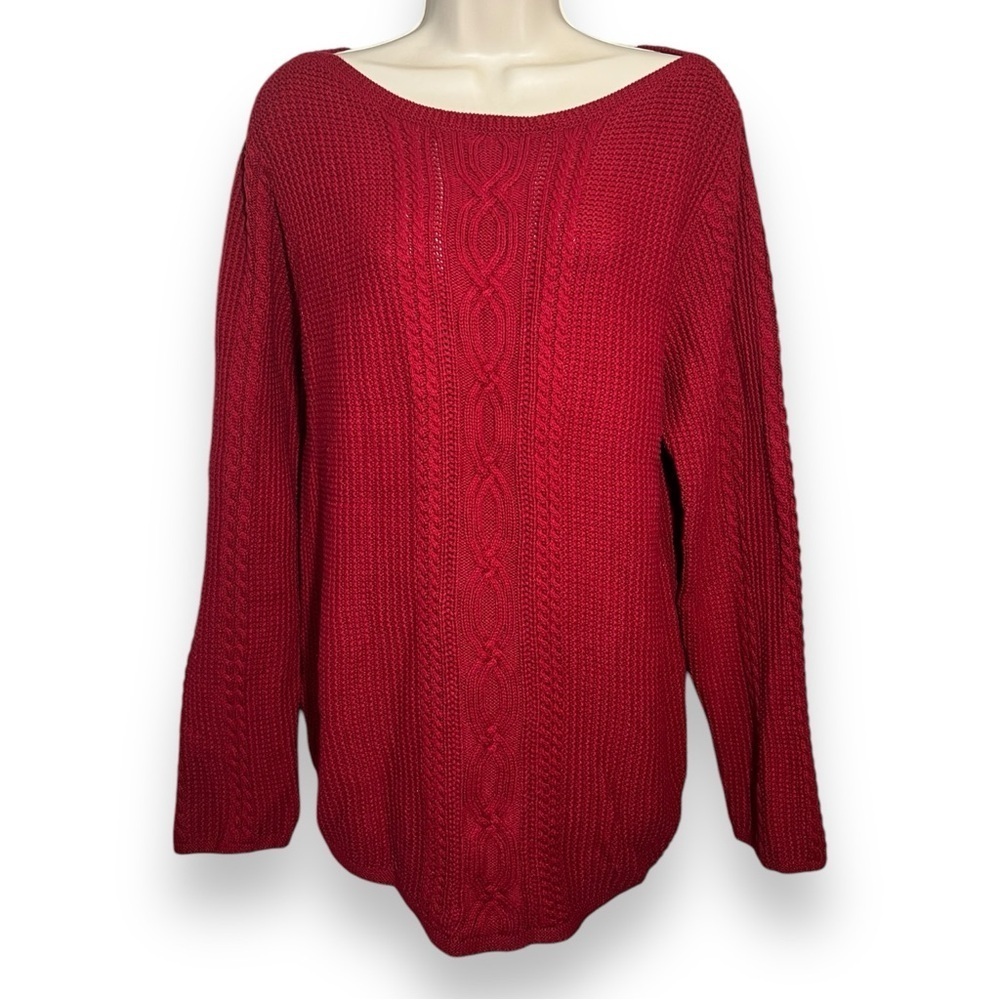 Jeanne Pierre Women’s Boat Neck Sweater Red Size XL